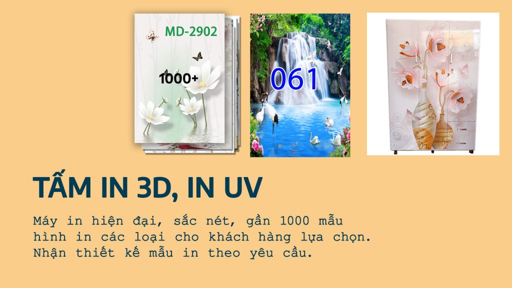 Tấm in 3d tủ nhựa - Minh Đại Lượng