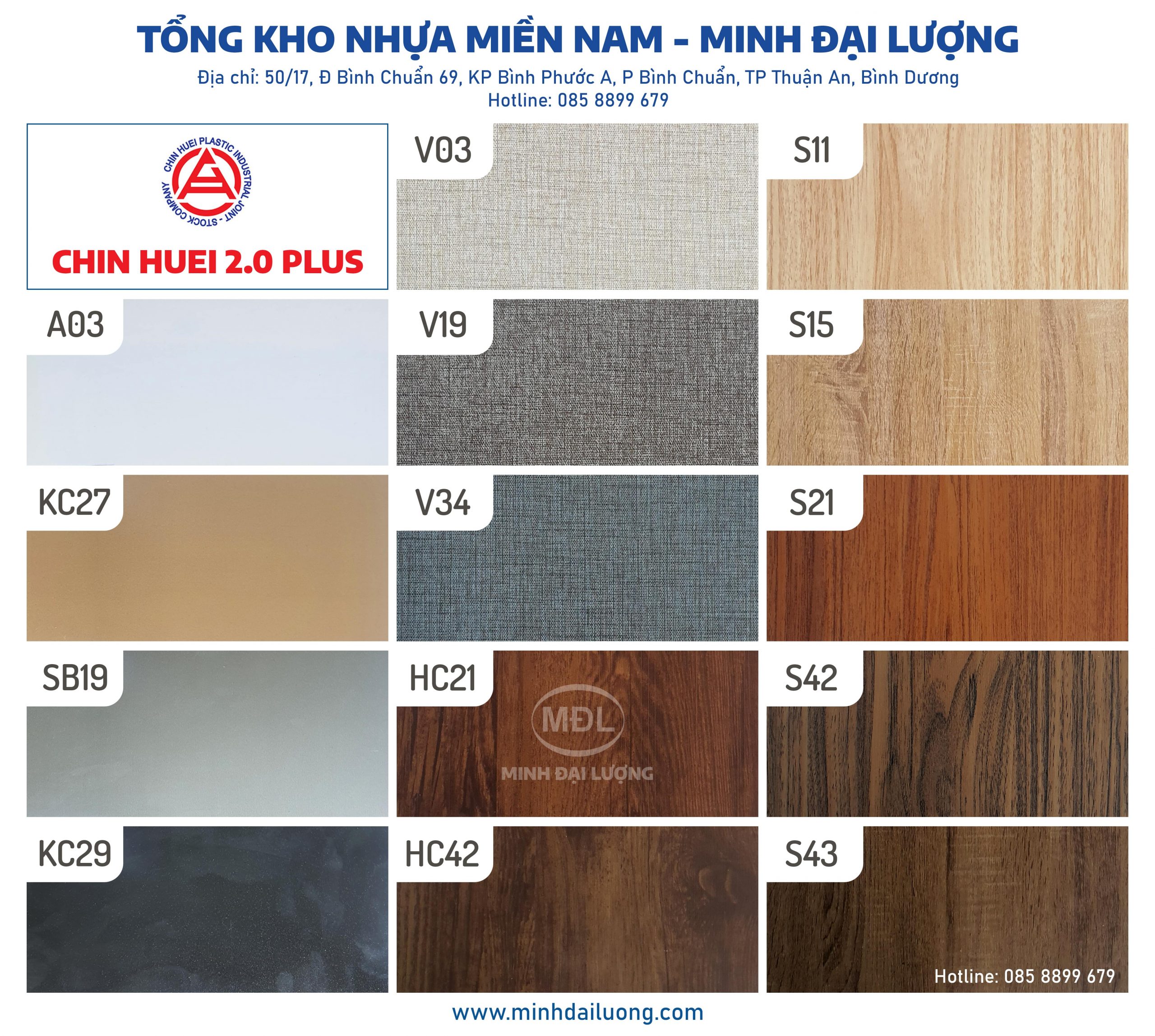Bảng màu nhựa Chin Huei 2.0 Plus - Nhà phân phối Minh Đại Lượng