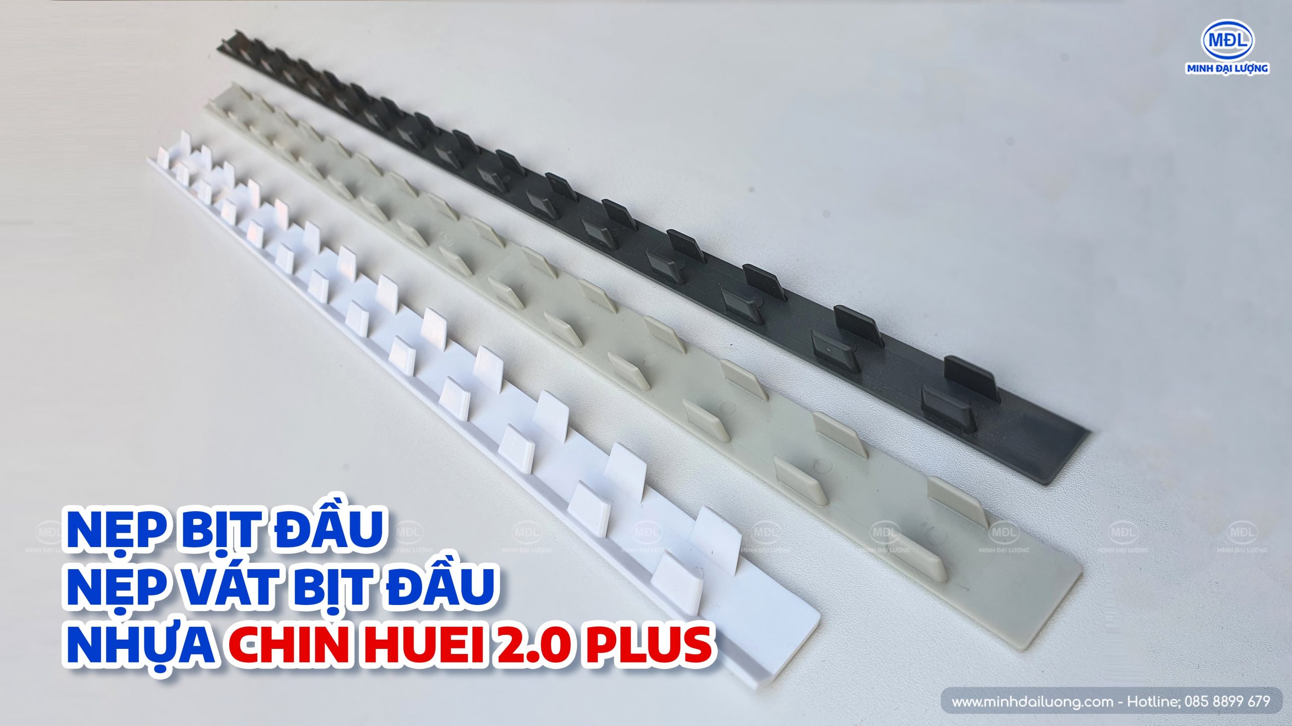 Hình thực tế nẹp bịt đầu tấm nhựa Chin Huei 2.0 Plus 8 - Nhà phân phối Minh Đại Lượng