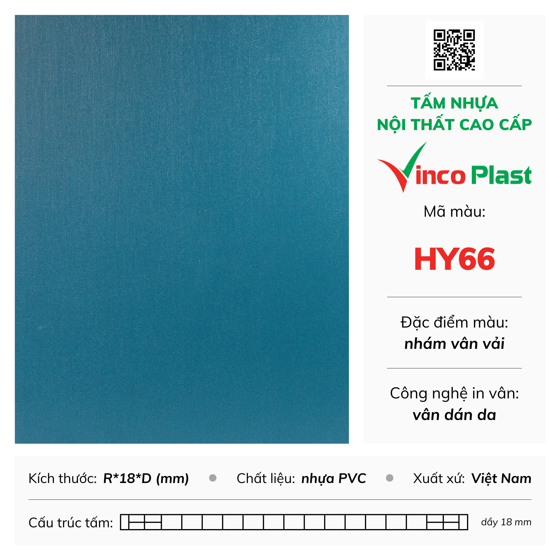 Tấm nhựa nội thất cao cấp Vincoplast màu hy66