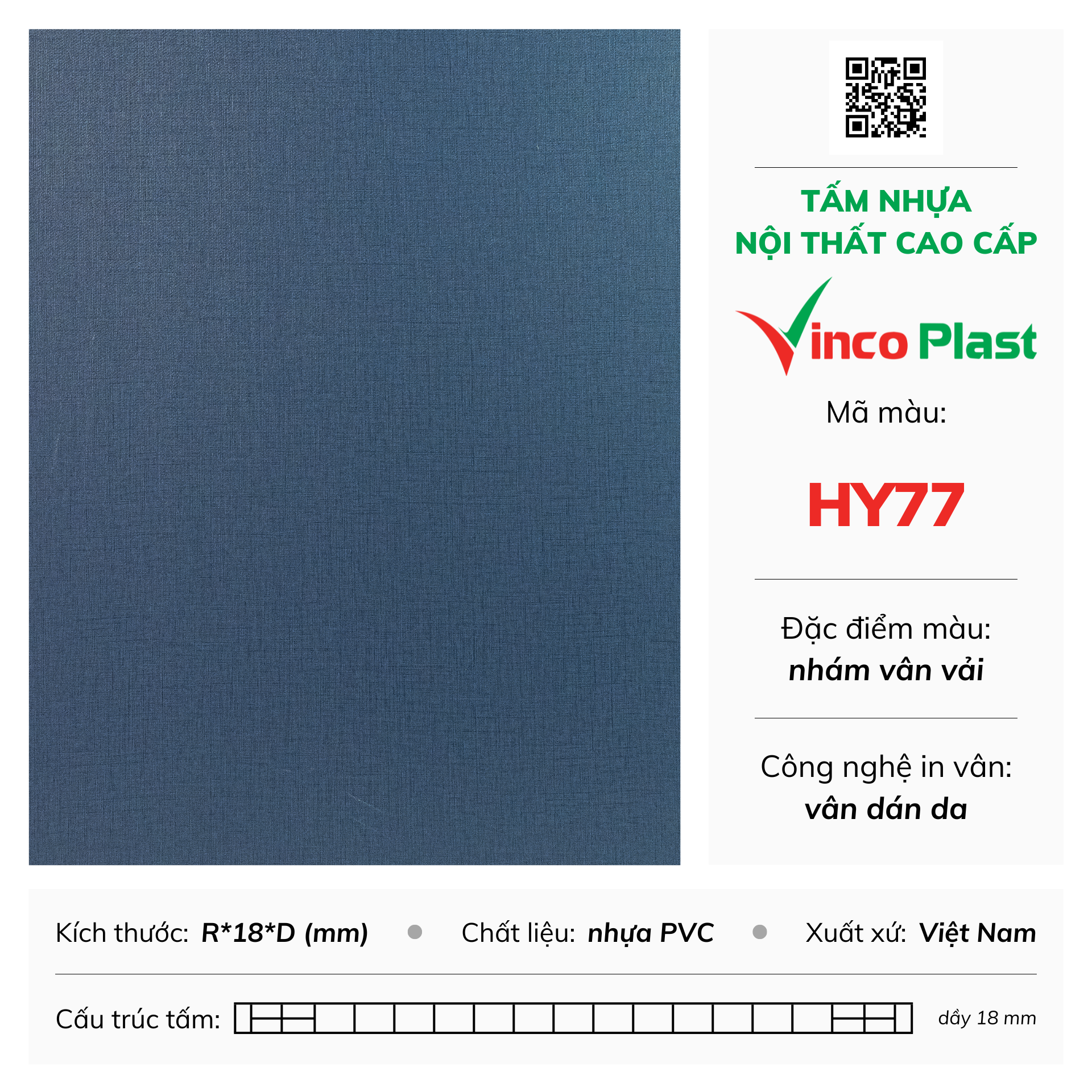 Tấm nhựa nội thất cao cấp Vincoplast màu hy77