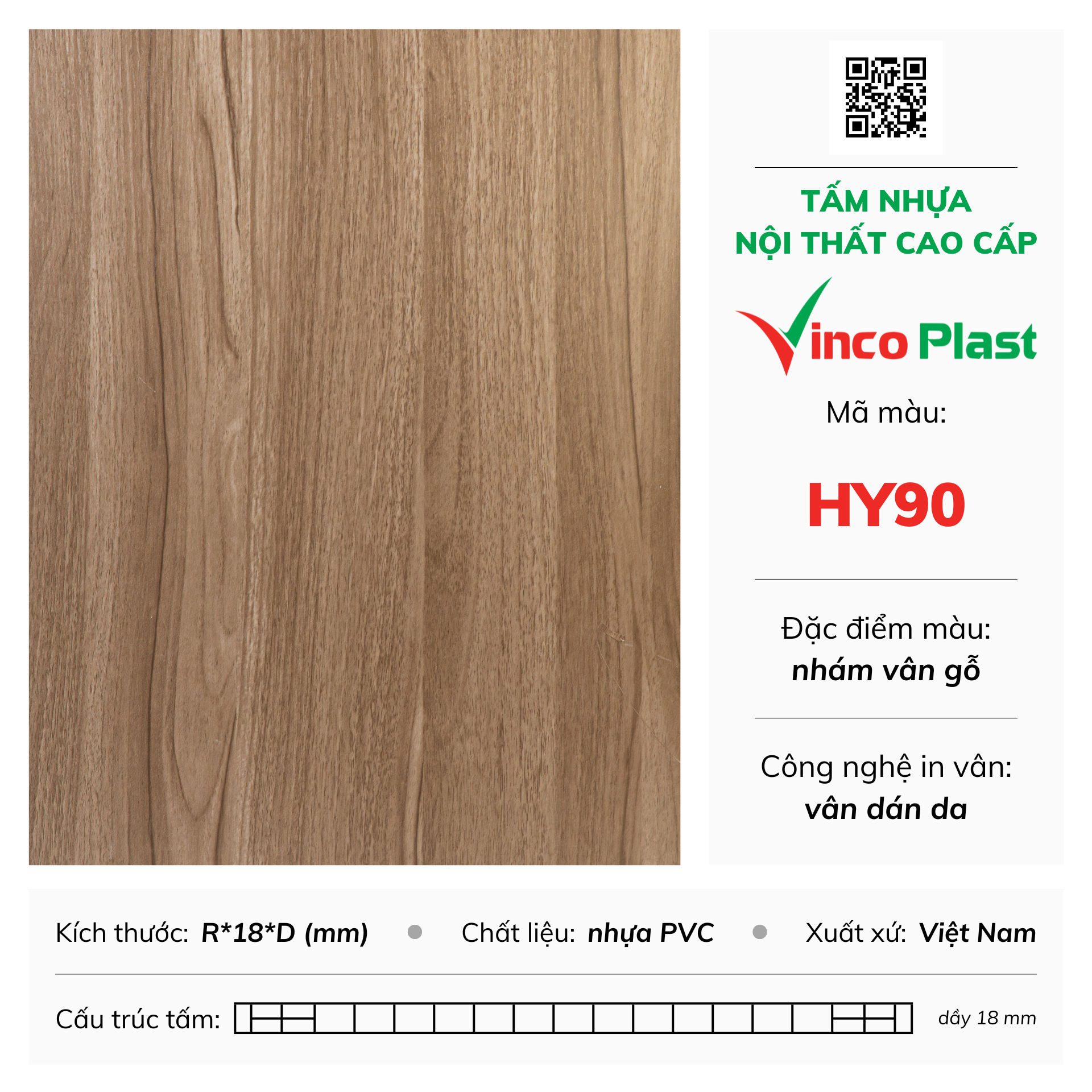 Tấm nhựa nội thất cao cấp Vincoplast màu hy90