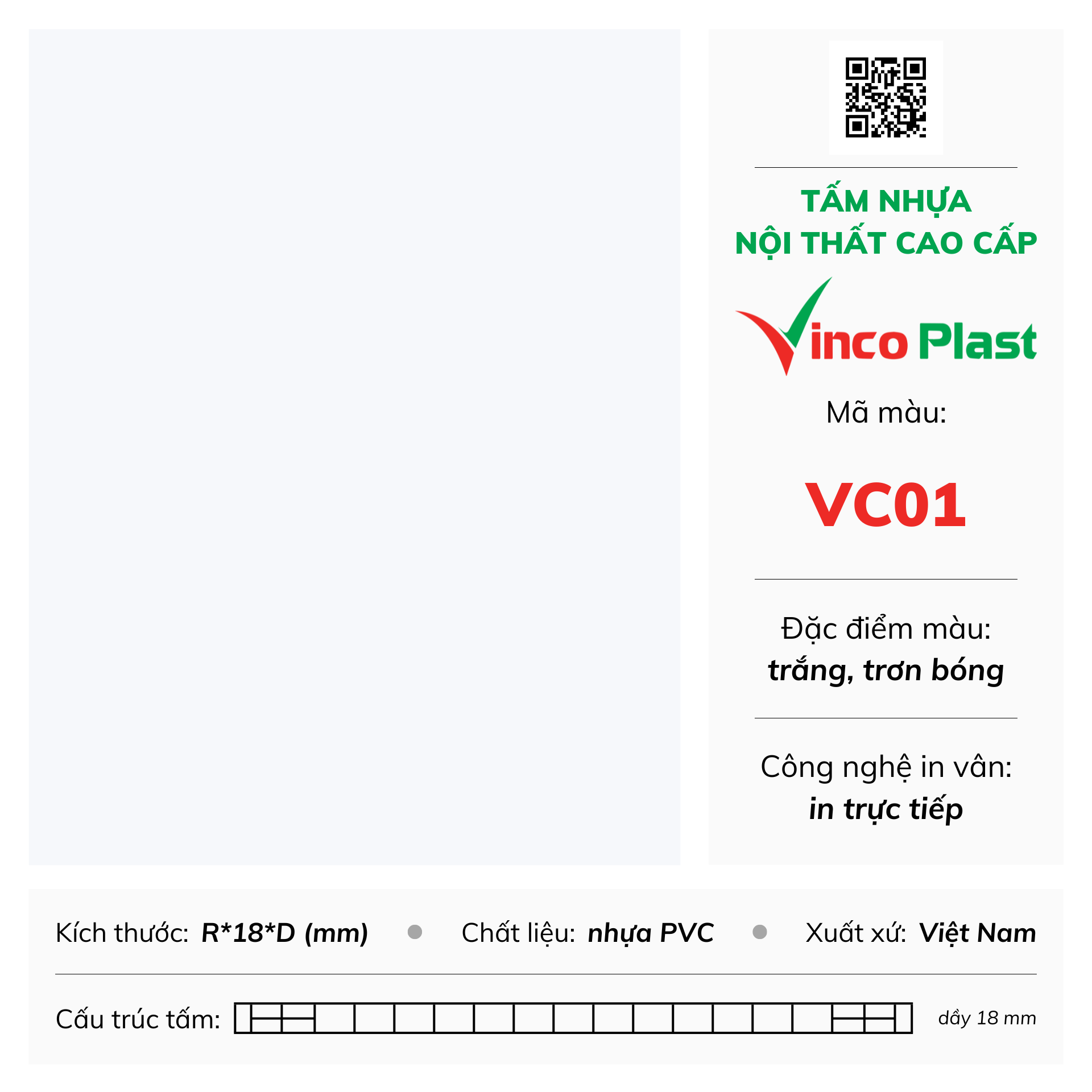 Tấm nhựa nội thất cao cấp Vincoplast màu vc01