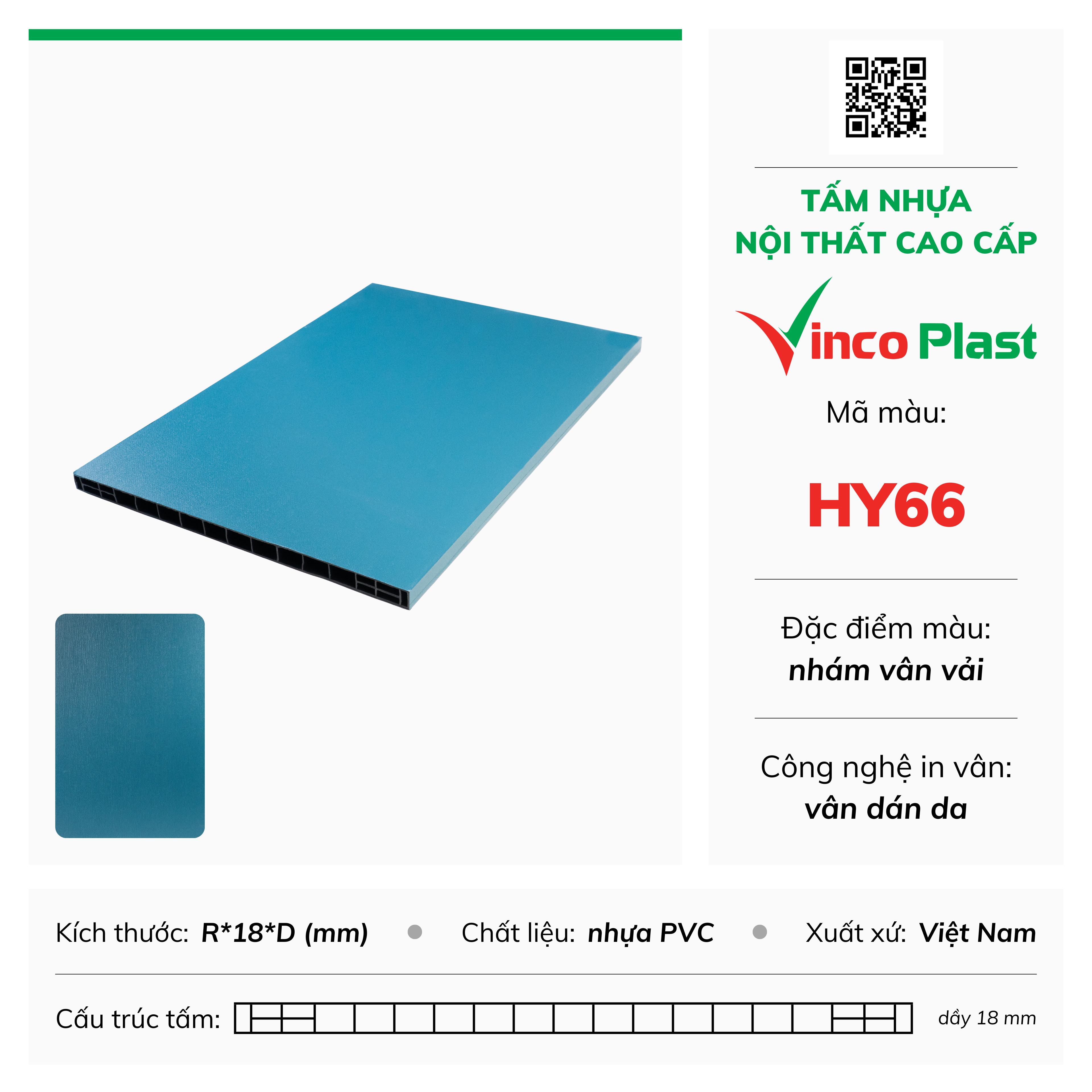 Tấm nhựa nội thất cao cấp Vincoplast màu hy66