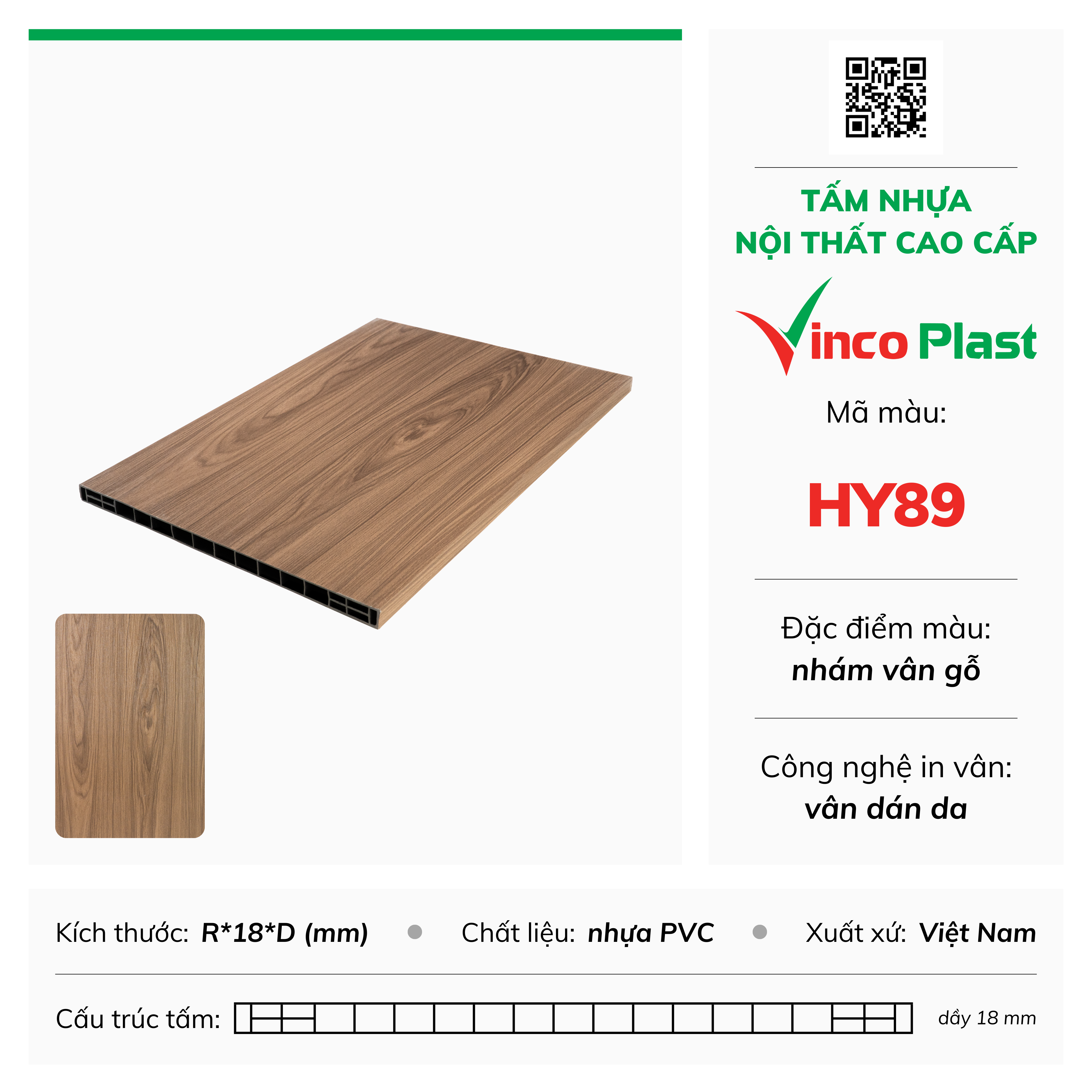 Tấm nhựa nội thất cao cấp Vincoplast màu hy89
