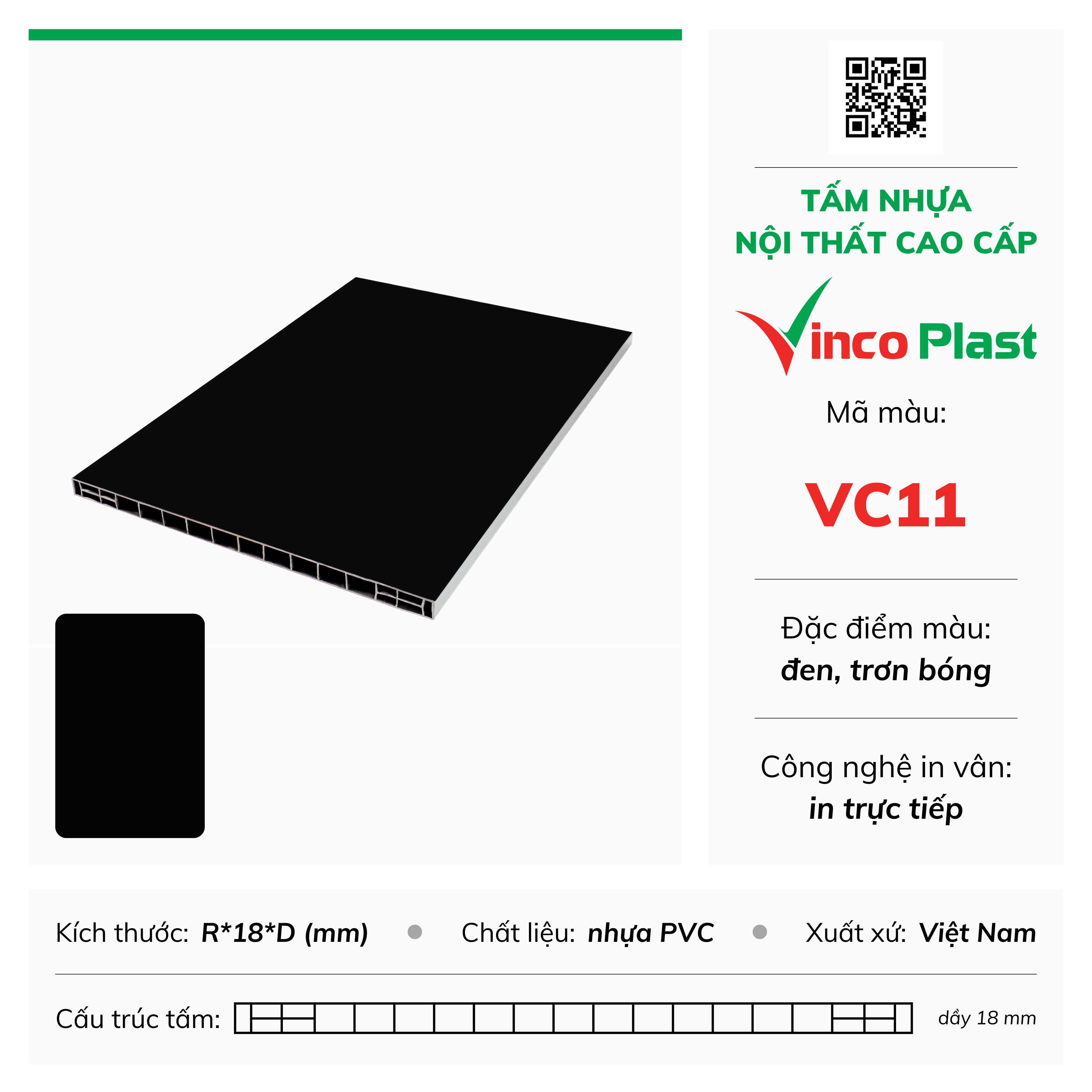 Tấm nhựa nội thất cao cấp Vincoplast màu vc11