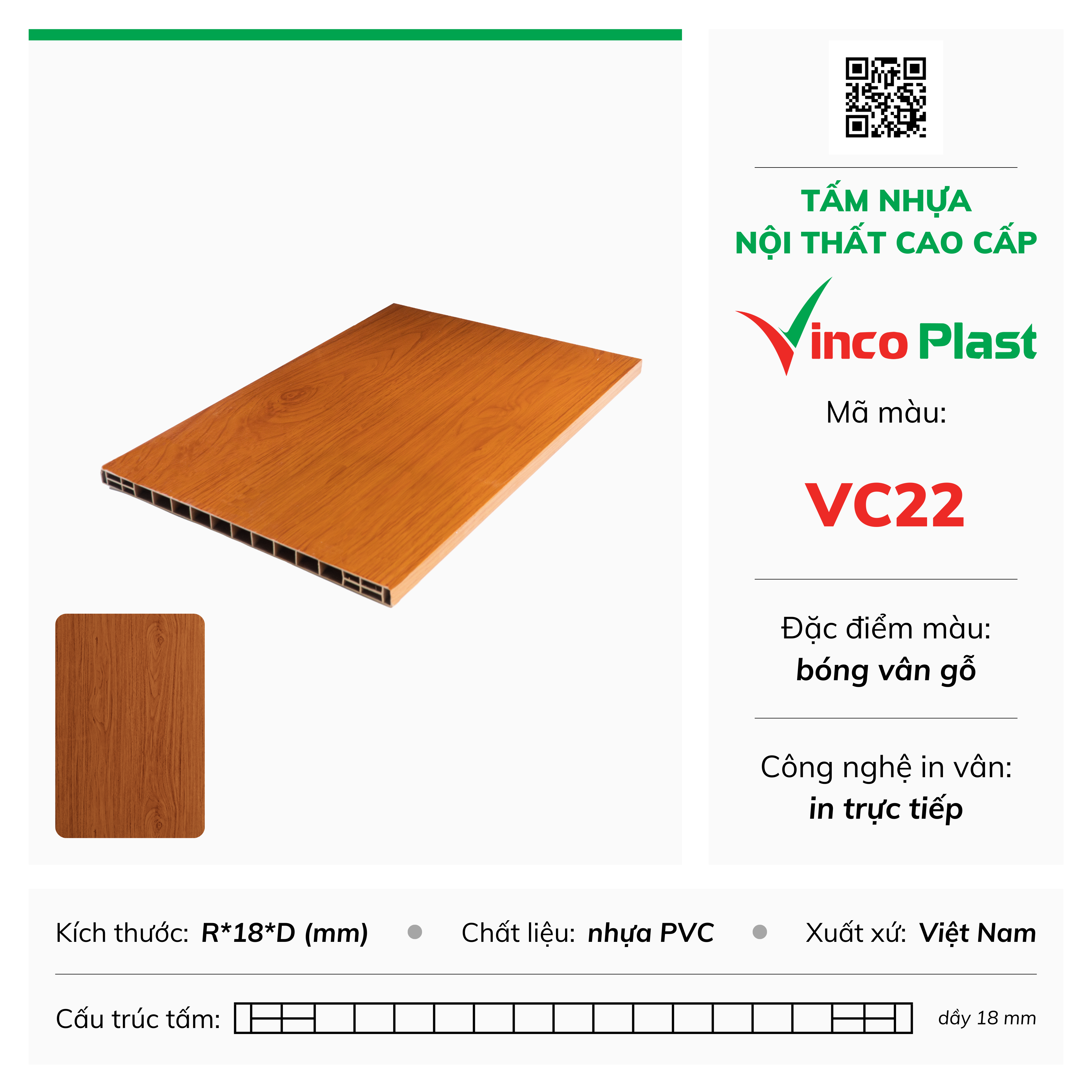 Tấm nhựa nội thất cao cấp Vincoplast màu vc22