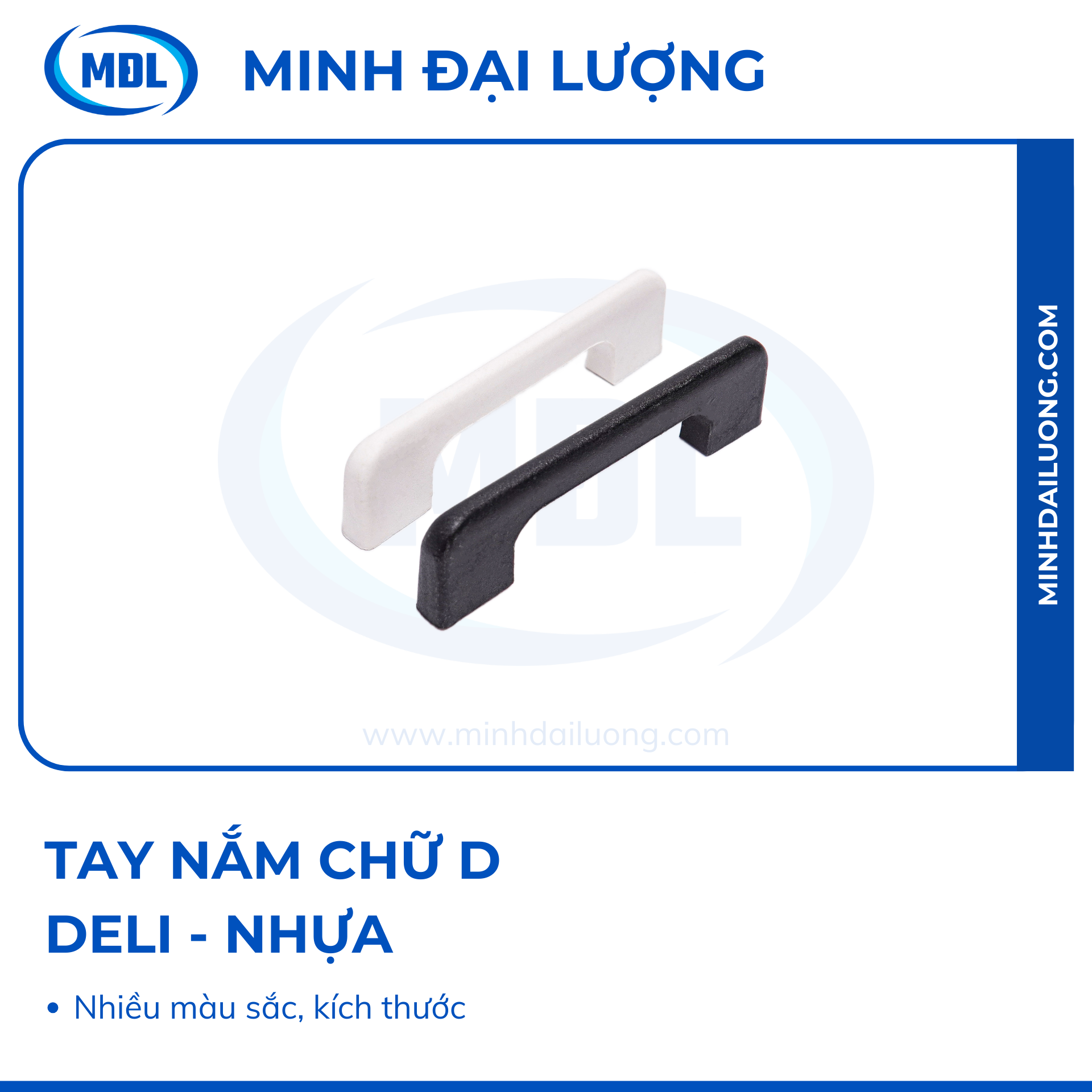 Tay nắm Deli chữ D trắng, đen