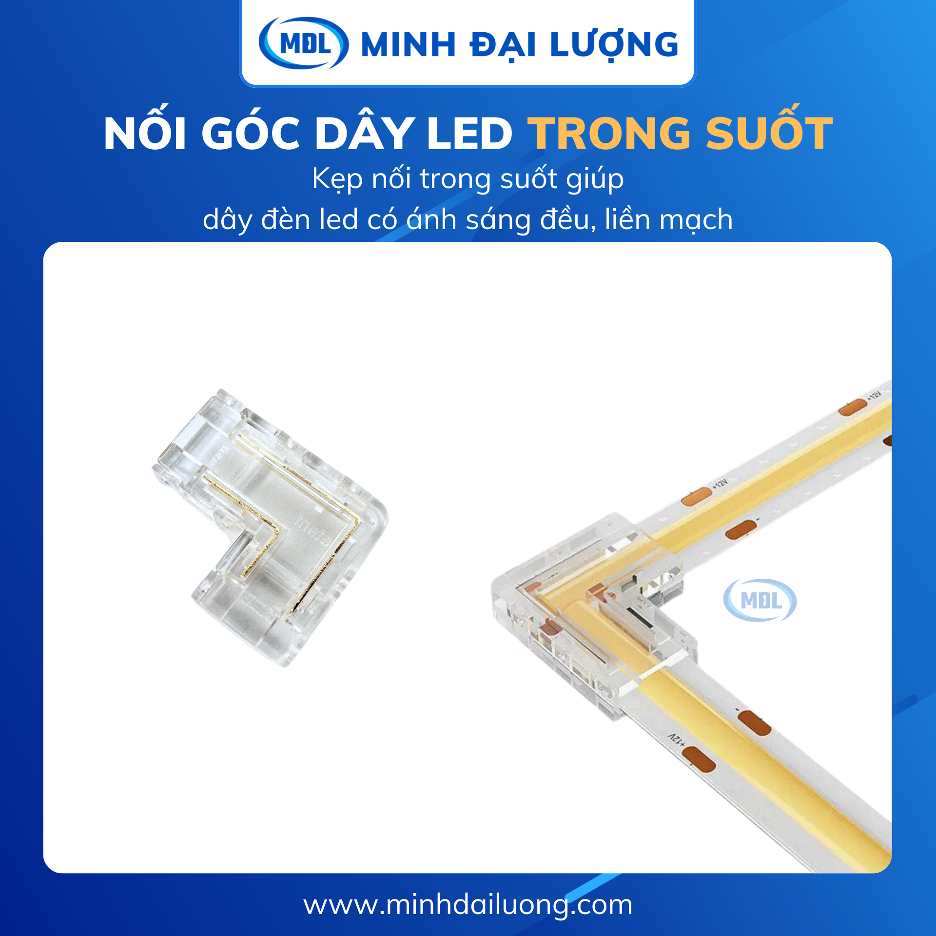 Nối góc led trong suốt - Anelectric Minh Đại Lượng