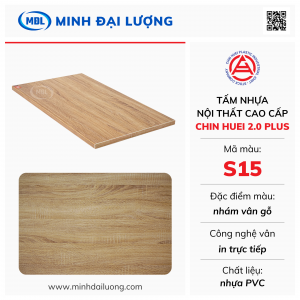 Tấm nhựa nội thất cao cấp Chin Huei 2.0 Plus màu S15