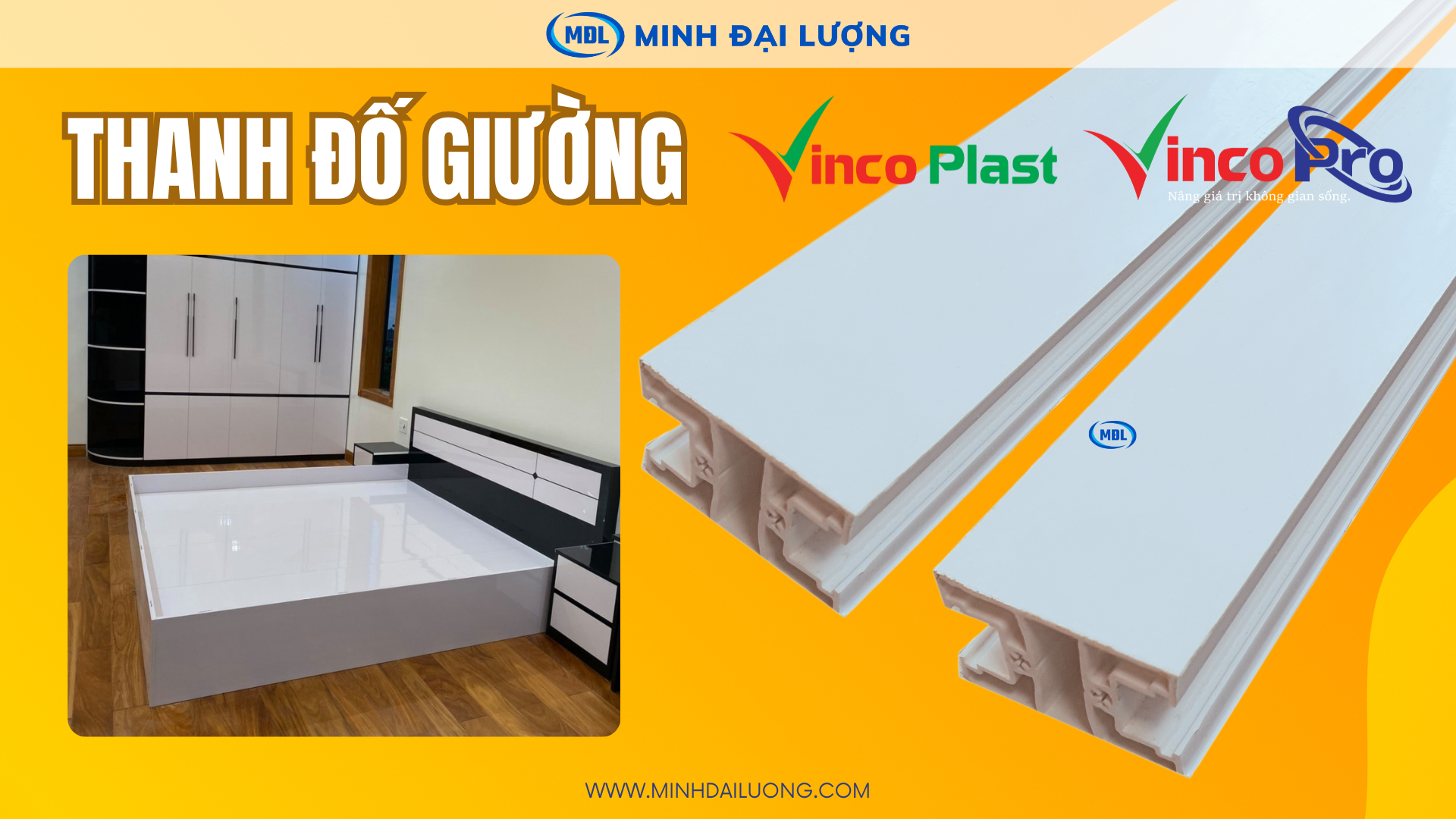 Banner thanh đố giường ngủ nhựa VincoPlast, VincoPro - Minh Đại Lượng