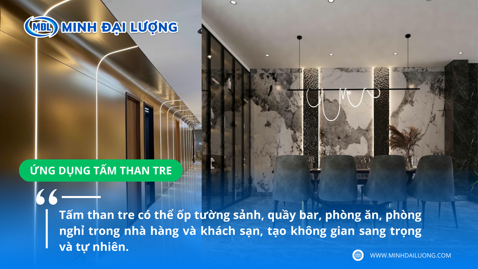 Ứng dụng, công dụng của tấm ốp tường than tre