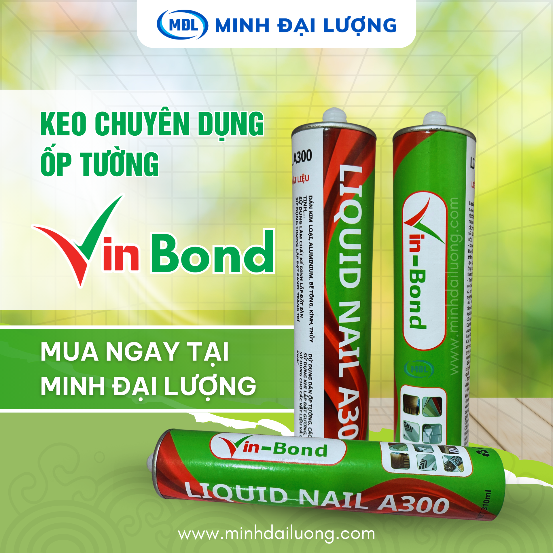 Keo tấm ốp tường chuyên dụng VinBond - Nhà phân phối Minh Đại Lượng