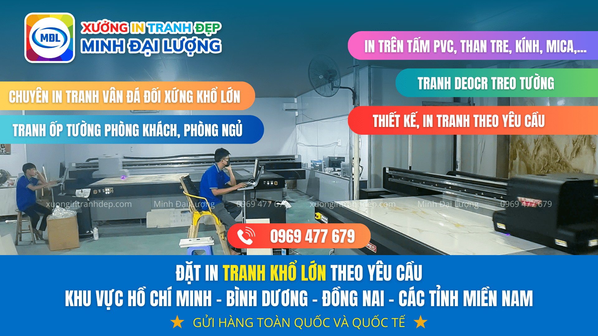 Công ty sản xuất in tranh vân đá đối xứng Minh Đại Lượng