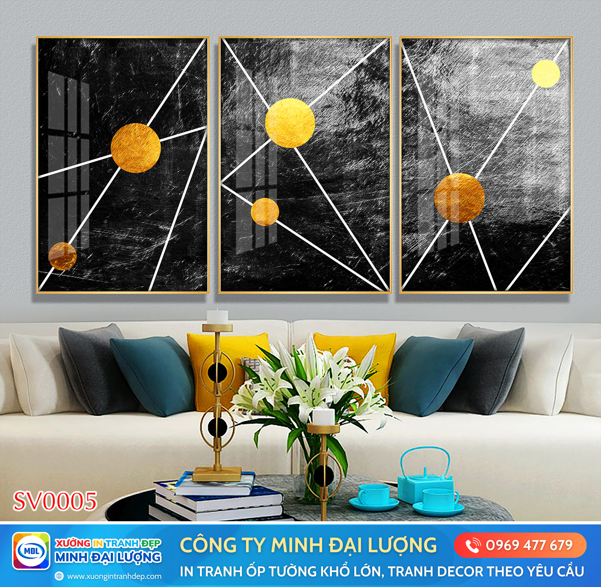 Tranh Decor – Xưởng In Tranh Giá Sỉ Theo Yêu Cầu Chất Lượng Tranh decor phòng khách, khách sạn - Xưởng in tranh tráng gương Minh Đại Lượng