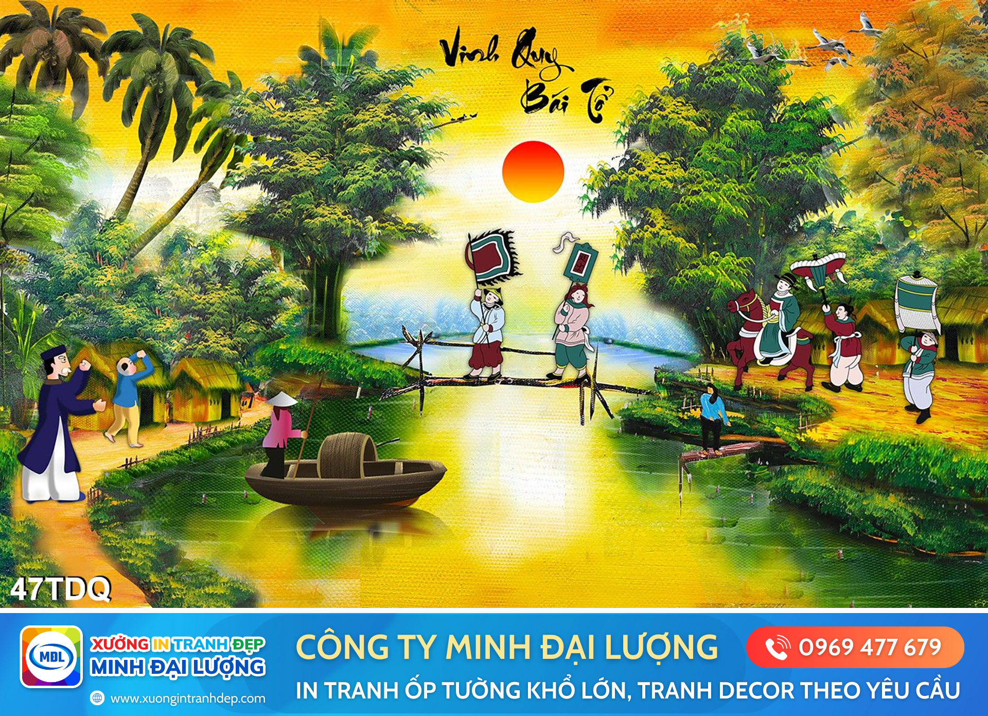 10 Xu Hướng Tranh Decor Nổi Bật Năm 2025 Tranh đồng quê Việt Nam - Tranh Vinh Quy Bái Tổ - Xưởng tranh Minh Đại Lượng