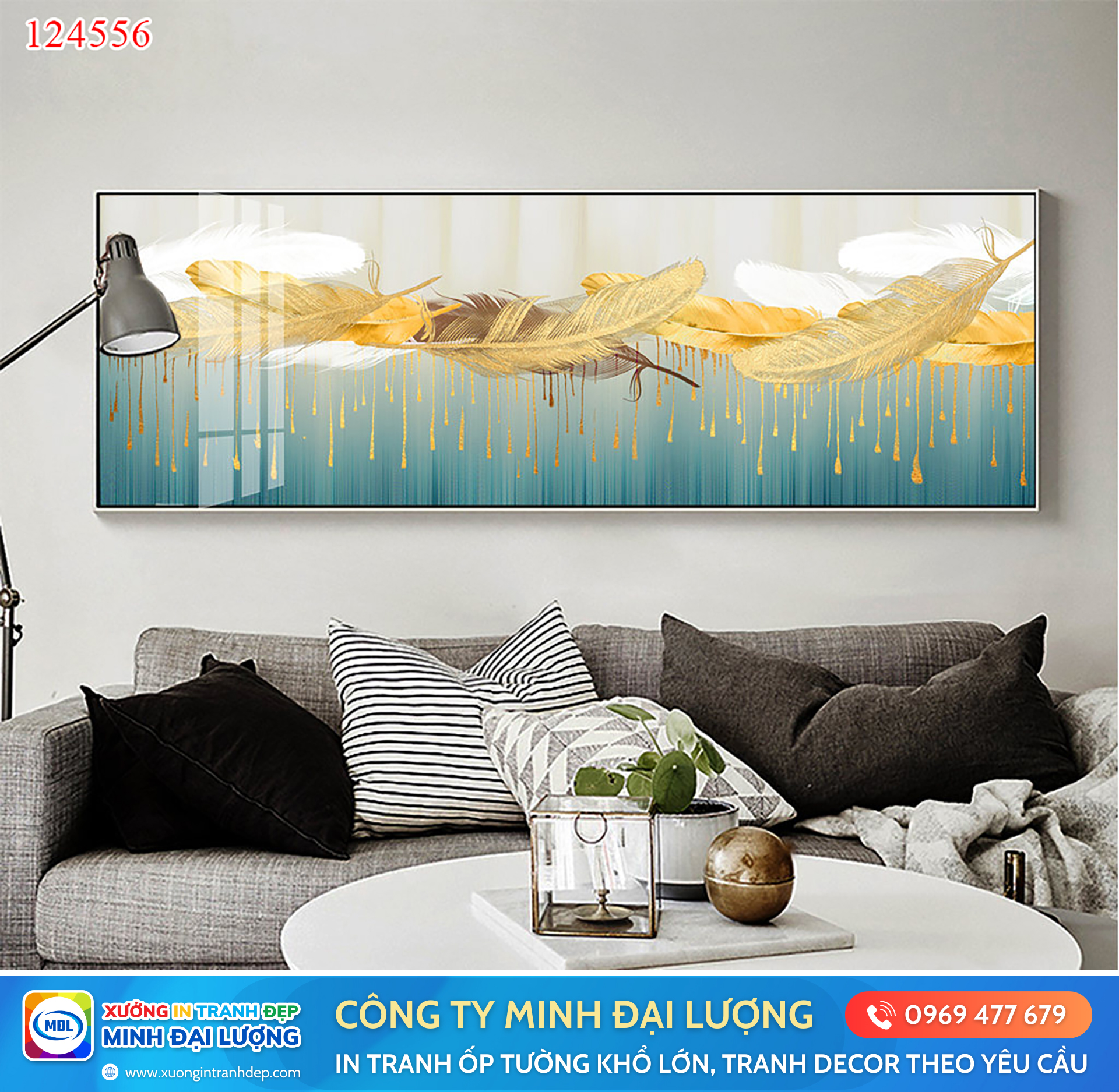Tranh Decor – Xưởng In Tranh Giá Sỉ Theo Yêu Cầu Chất Lượng Tranh lông vũ khổ ngang - Xưởng in tranh tráng gương đẹp Minh Đại Lượng