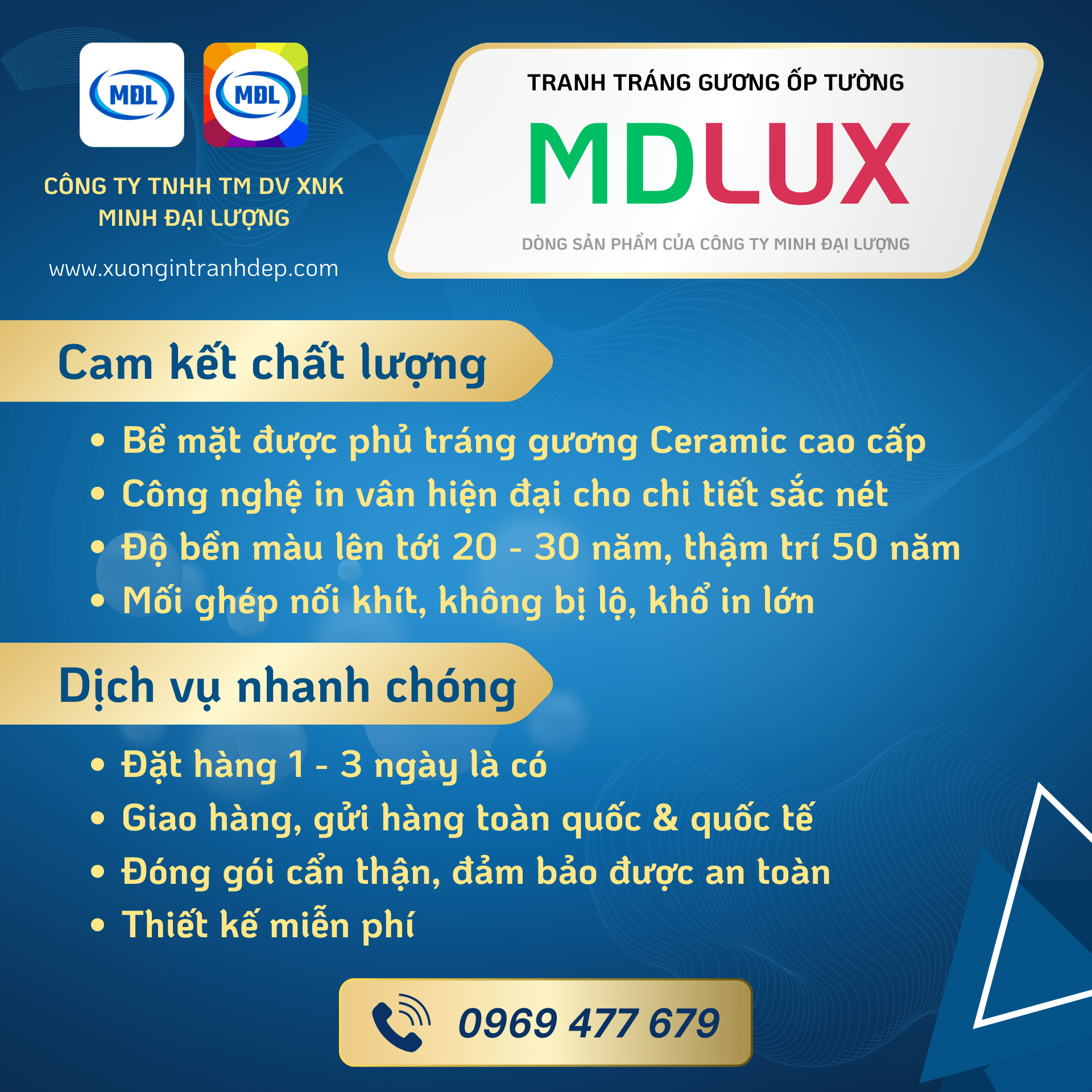 Tranh tráng gương ốp tường MDLUX - Nhà máy sản xuất tranh Minh Đại Lượng (1)