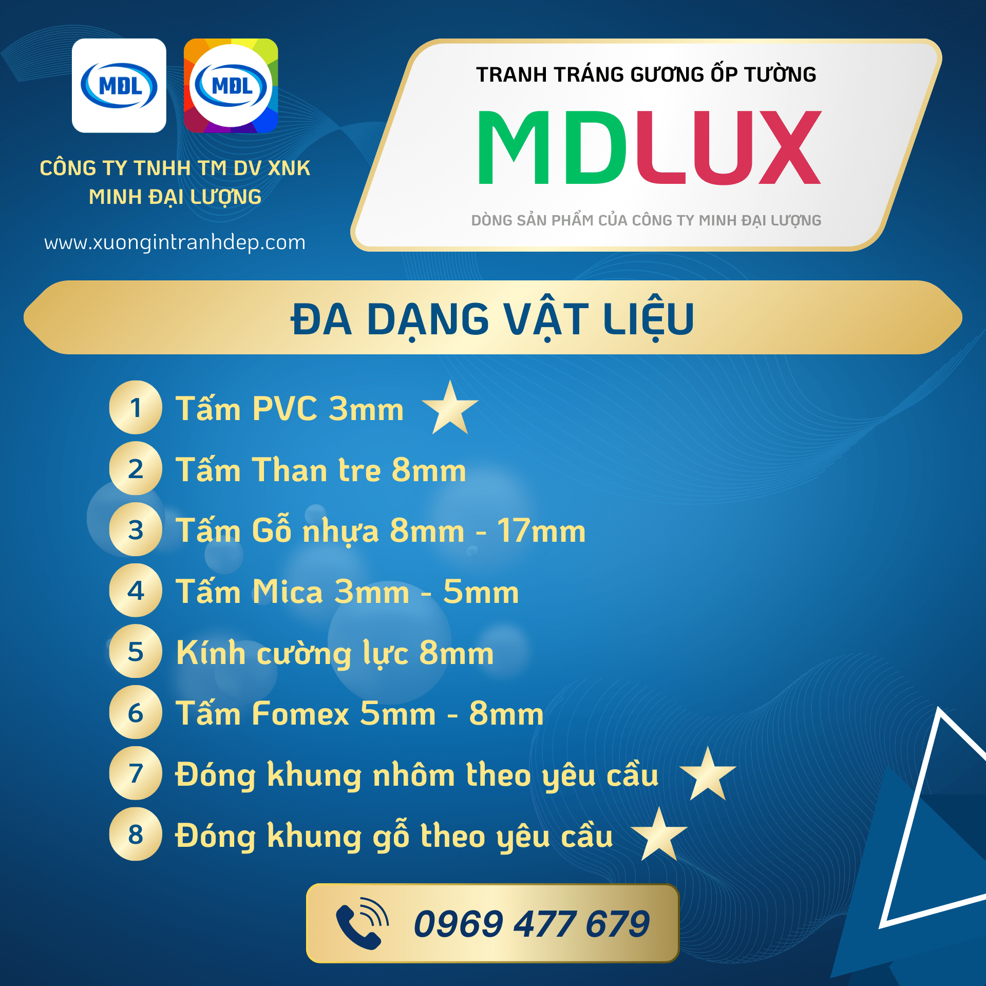 Tranh tráng gương ốp tường MDLUX - Nhà máy sản xuất tranh Minh Đại Lượng (3)