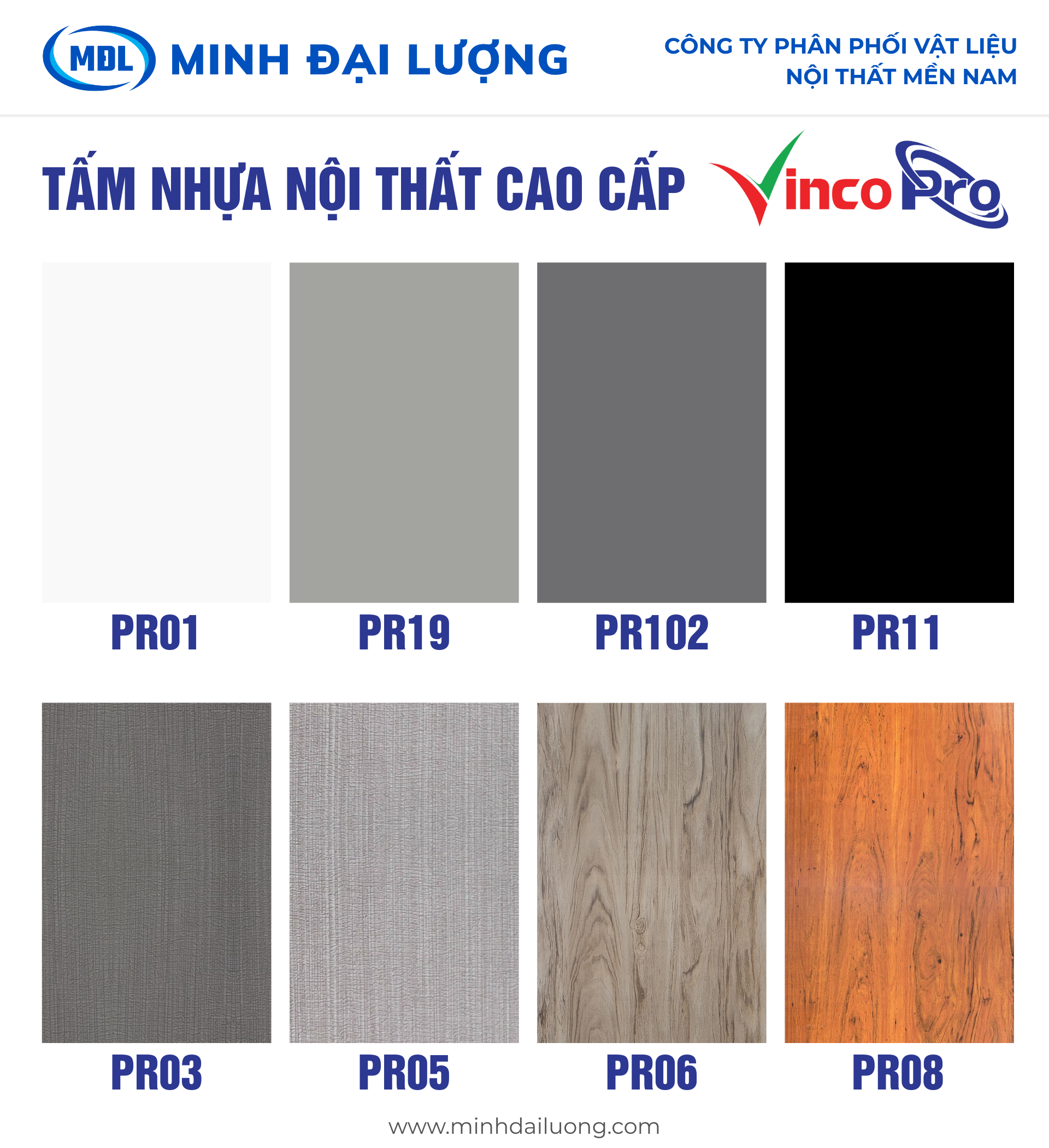 Bảng màu tấm nhựa VincoPro Bảng màu tấm nhựa VincoPro (2025)