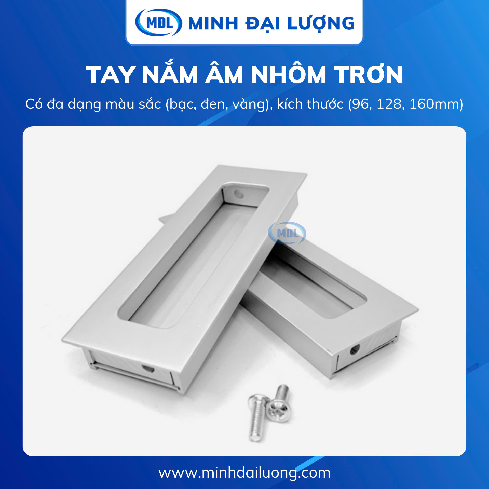 Tay nắm âm nhôm trơn - Minh Đại Lượng (1)