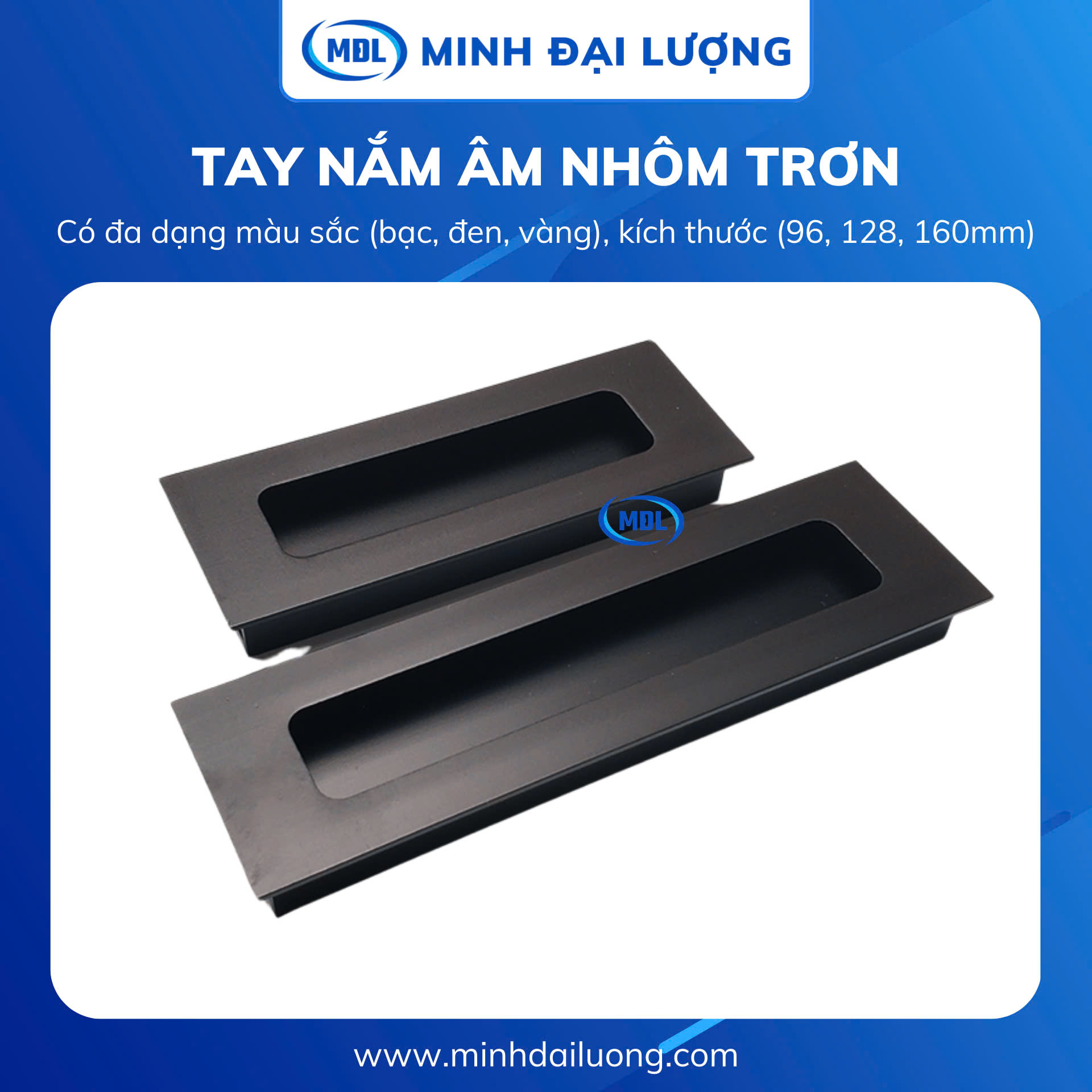 Tay nắm âm nhôm trơn màu đen - Minh Đại Lượng (2)