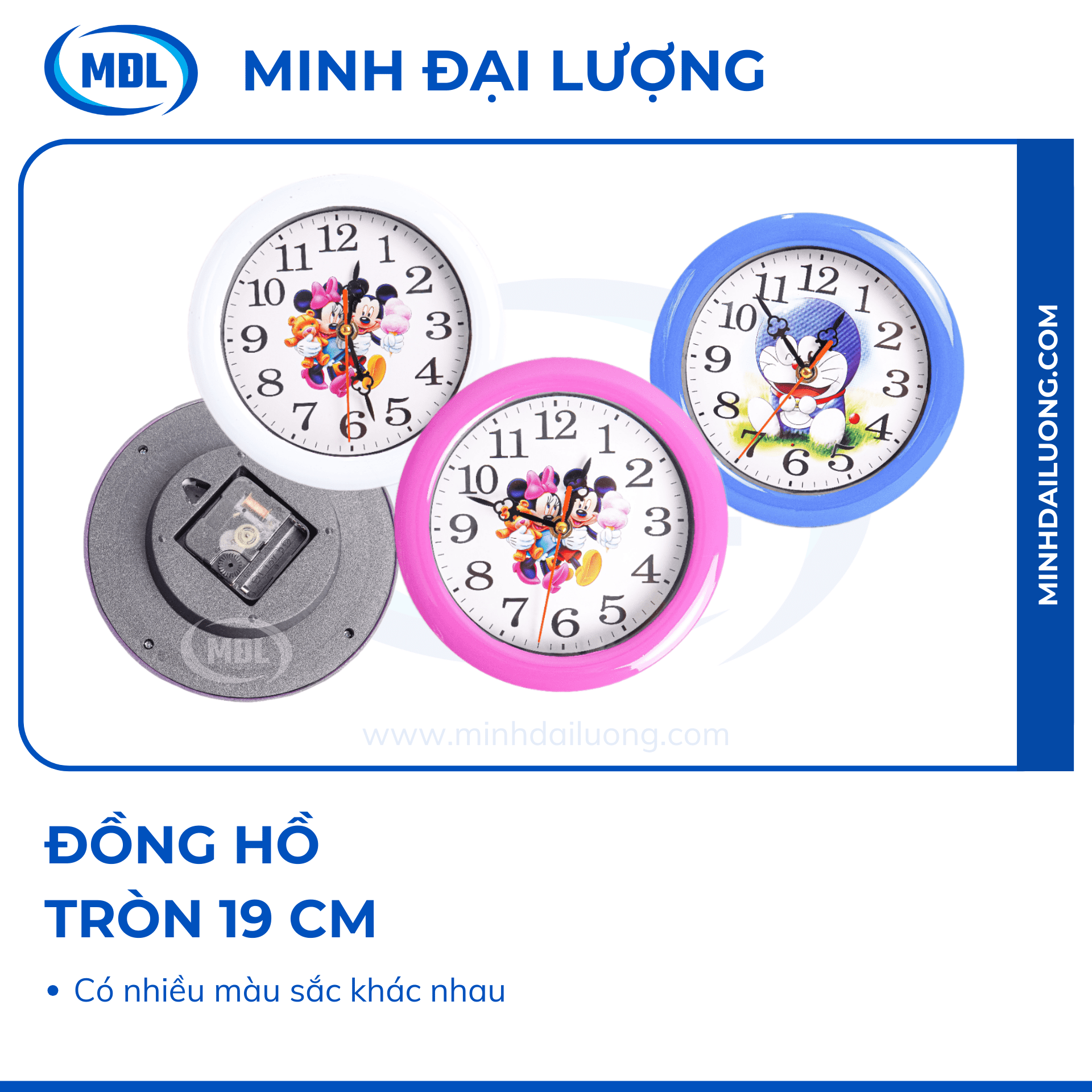 Đồng hồ tròn D 19 cm - Minh Đại Lượng Đồng hồ tròn D 19 cm - Minh Đại Lượng